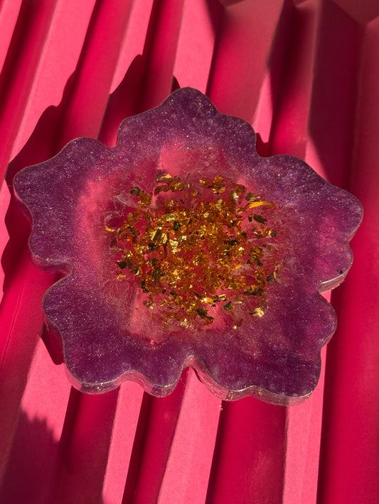 Amethyst Glow Resin Coaster Tray