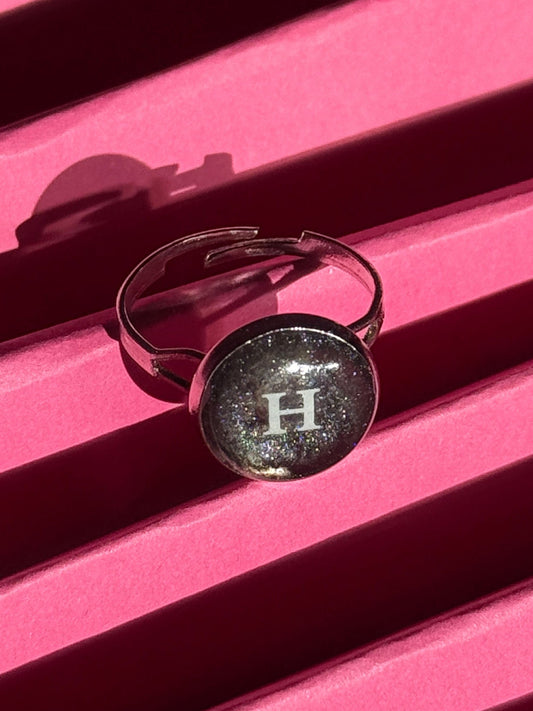 Midnight Initial Resin Ring