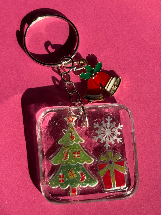 Christmas Tree Magic Resin Keychain